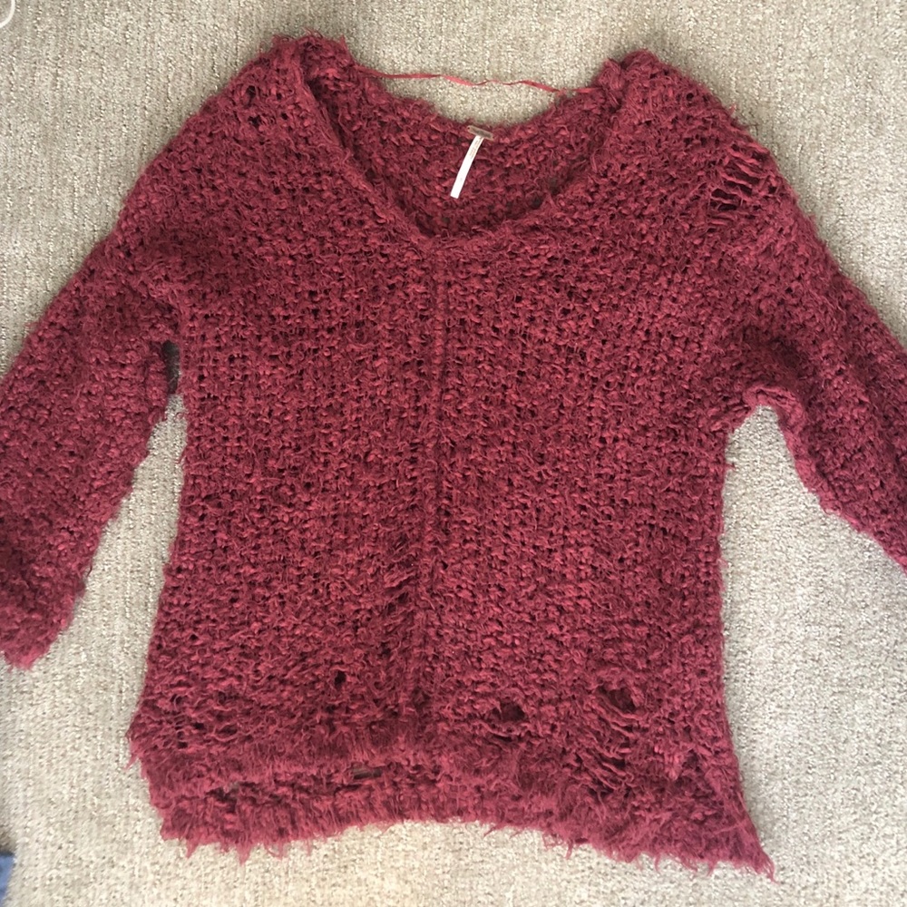 Free People Maroon Sweater